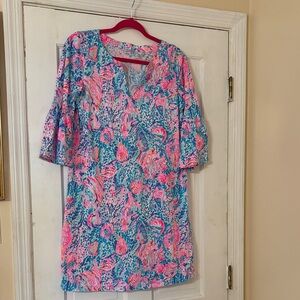 Lilly Pulitzer Pink and Blue Patterned Dress